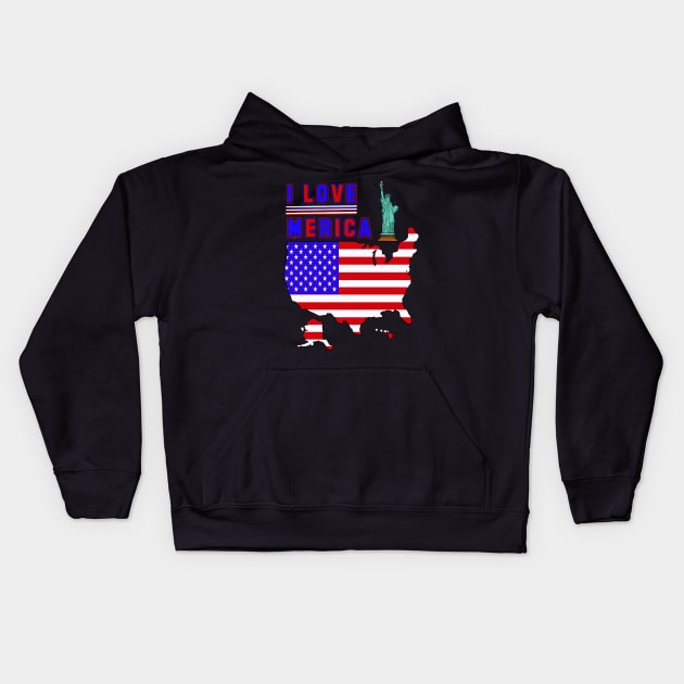 I love Merica Kids Hoodie by Artardishop